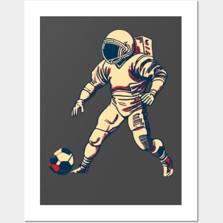 Space Football Astronaut Posters and Art